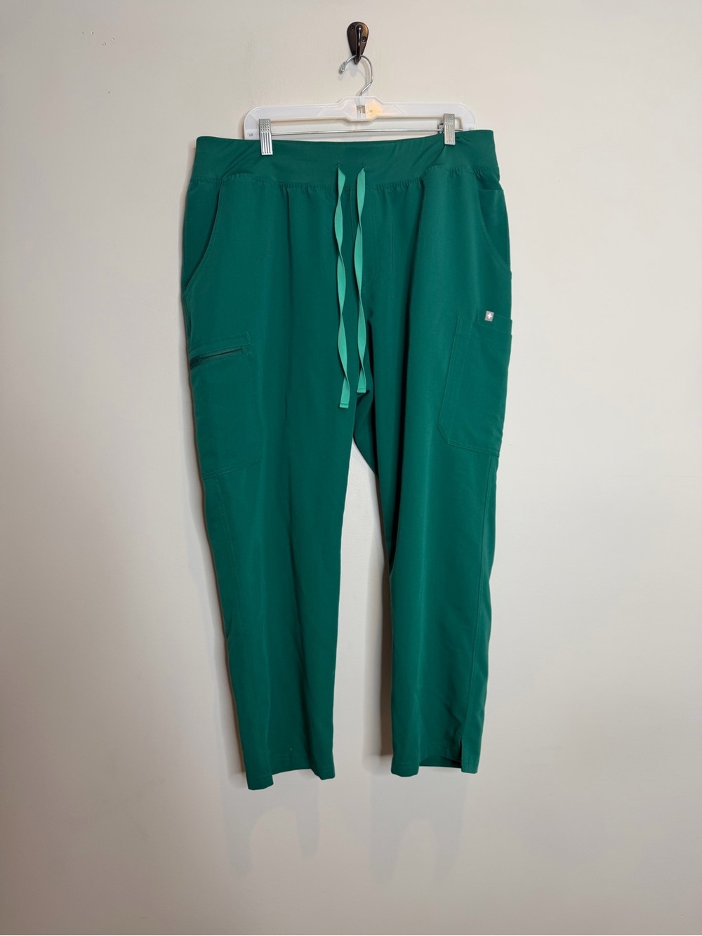 FIGS Yola High Rise Scrub Pants Womens 3XL Petite Green Straight Leg Cargo